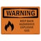Signmission OSHA Warning Sign, 3.5" Height, 5" Width, Keep Back Hazardous Explosive Gas With Symbol, Landscape OS-WS-D-35-L-12203 - alternate 1